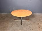 Vintage salontafel marmer chroom palissander Mid Century, Huis en Inrichting, Ophalen, Gebruikt, Metaal, Rond