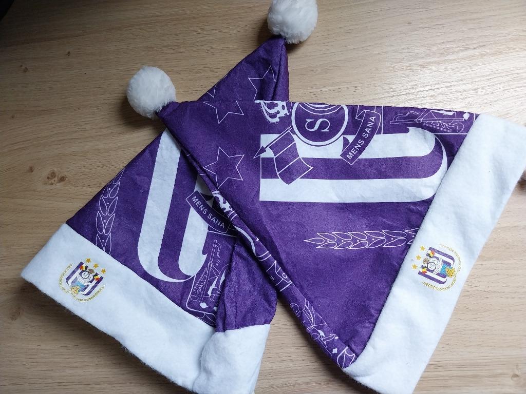 2 kerstmutsen Anderlecht, Sports & Fitness, Football, Enlèvement ou Envoi, Utilisé, Accessoires de club