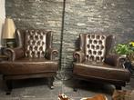 Leren fauteuils in Chesterfield-stijl, Ophalen, Chesterfield, Leer, Zo goed als nieuw
