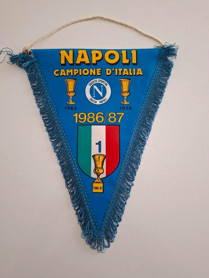 Vintage vaandel Napoli, Diversen, Vlaggen en Wimpels, Zo goed als nieuw, Ophalen of Verzenden