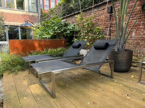 2 Royal Botania Ninix avec de nouveaux vérins à gaz. Super !, Jardin & Terrasse, Chaises longues, Comme neuf, Métal, Réglable