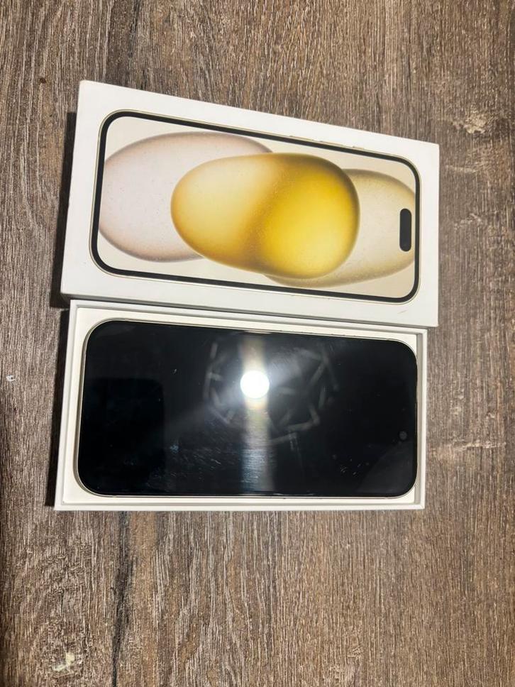 iPhone 15 • 128GB, Telecommunicatie, Mobiele telefoons | Apple iPhone, Zo goed als nieuw, iPhone 15, Geel, Ophalen