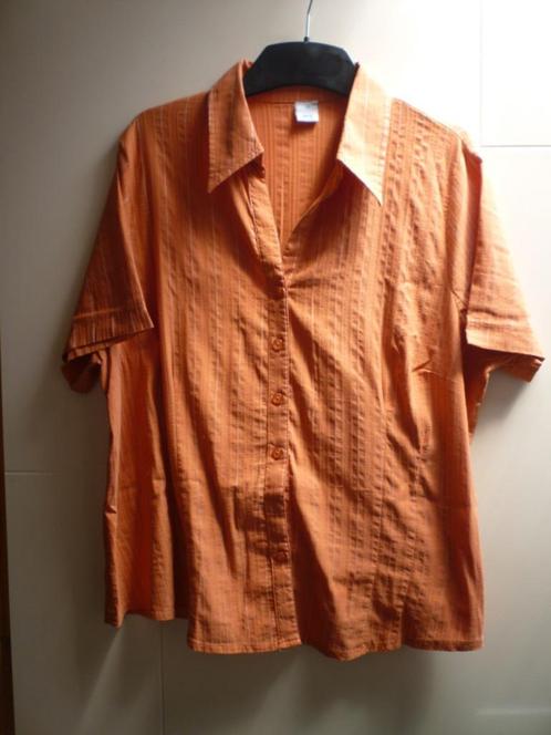 Paprikakleurige hemdblouse Ms mode mt 50, Kleding | Dames, Grote Maten, Zo goed als nieuw, Blouse of Tuniek, Oranje, Verzenden