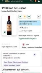 1988 " Roc De Lussac" St Emillion, Enlèvement ou Envoi, Comme neuf