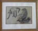 OSWALD POREAU / MAUVAISE RENCONTRE / ORIGINEEL / 34x40cm KAD, Ophalen of Verzenden