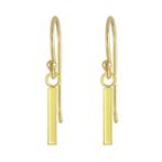 Goudkleurige staafjes oorhangers in 925 zilver, Handtassen en Accessoires, Oorbellen, Ophalen of Verzenden, Nieuw, Goud, Zilver