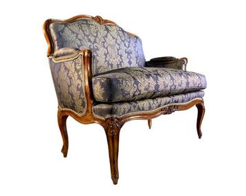 Bergère marquise d’époque Louis XV en soie 