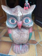 666) grote kleurrijke houten uil (44-45cm), Ophalen
