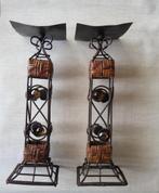 2 moderne kaarsenhouders, 25 tot 50 cm, Zwart, Ophalen of Verzenden, Zo goed als nieuw