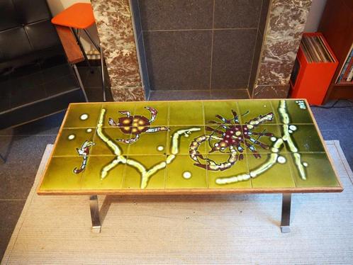 Vintage keramiek salontafel, design door Adri, 1960s, Huis en Inrichting, Tafels | Salontafels, Gebruikt, Minder dan 50 cm, Minder dan 50 cm