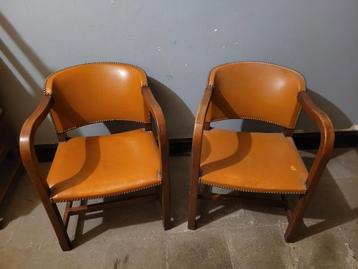 Paire de fauteuils en cuir, Enlèvement ou Envoi, Utilisé, /, /
