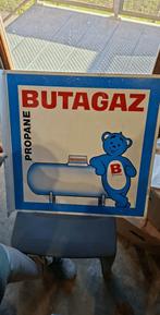 Plaque publicitaire Butagaz double face, Enlèvement ou Envoi, Utilisé, Panneau publicitaire
