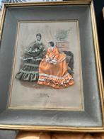 Modeprent ingekleurd, Antiquités & Art, Art | Dessins & Photographie, Enlèvement