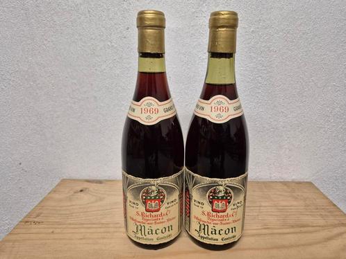 2x Mâcon 1969 (25€/fles), Verzamelen, Wijnen, Zo goed als nieuw, Rode wijn, Frankrijk, Vol, Ophalen
