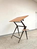 Vintage design Friso Kramer/Wim Rietveld tekentafel 1960's, Ophalen, In hoogte verstelbaar, Gebruikt, Stabureau