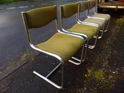vintage stoelen eetkamer chrome 70er jaren, Collections, Rétro, Maison et Meubles, Enlèvement
