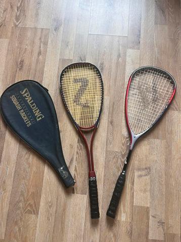 2 squashrakketten met nieuw handvaten beschikbaar voor biedingen