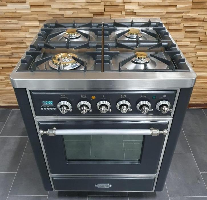 🔥Luxe Boretti Majestic Fornuis 70cm antraciet & rvs 1 oven, Elektronische apparatuur, Fornuizen, Zo goed als nieuw, Vrijstaand