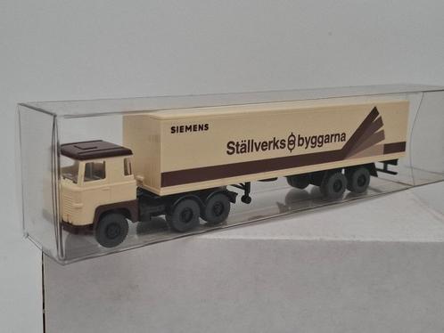 Scania truck Siemens met tekst in het Zweeds - Wiking 1/87, Hobby en Vrije tijd, Modelauto's | 1:87, Zo goed als nieuw, Bus of Vrachtwagen