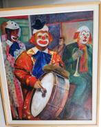 Clowns, olieverf op paneel, 92x112, kader, n.o.t.k., Ophalen