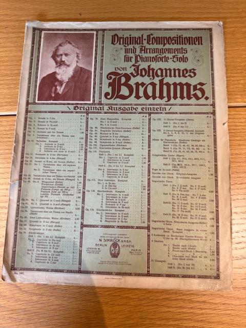 Set van 5 oude Brahms-partituren (Edition Peters & Simrock), Muziek en Instrumenten, Bladmuziek, Gebruikt, Artiest of Componist