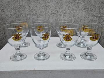 8 Belgische abdijbierglazen van Grimbergen.  beschikbaar voor biedingen