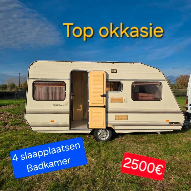 Caravan Home car 4 slaapplaatsen Badkamer camping stacaravan, Caravans en Kamperen, Caravans, Bedrijf, tot en met 4, 750 - 1000 kg