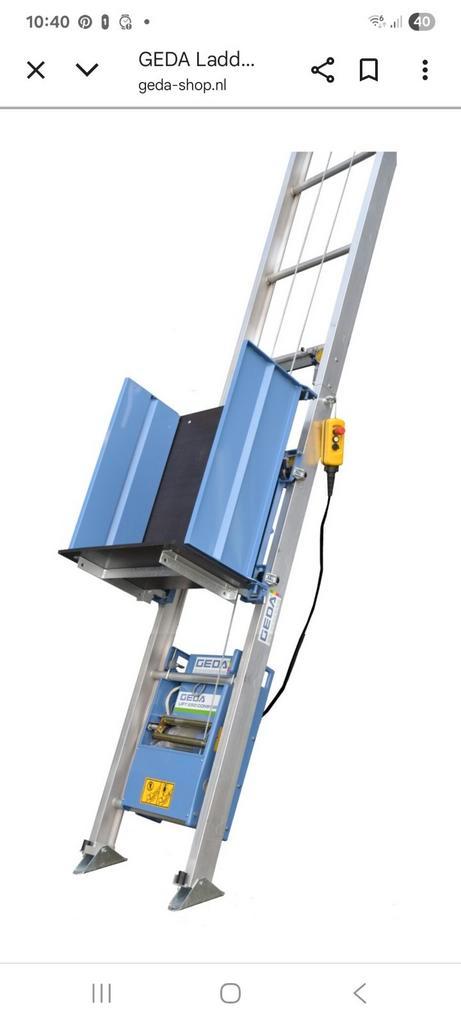 Zo goed als nieuwe GEDA LADDERLIFT, Doe-het-zelf en Bouw, Steigers, Zo goed als nieuw, Ophalen