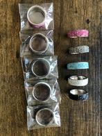 10 Stainless Steel Strass ringen mt5 of mt 6, Handtassen en Accessoires, Ringen, Ophalen, Overige kleuren, IJzer of Staal, Nieuw