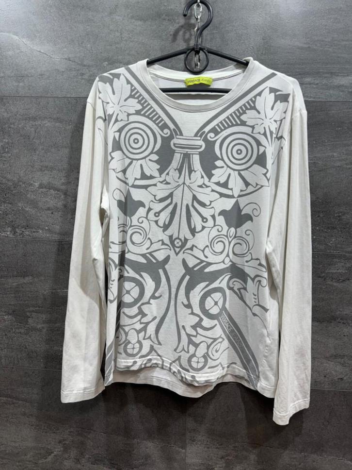 VERSACE Jeans T-shirt lange mouwen Nieuw + Labels + Code, Kleding | Heren, T-shirts, Nieuw, Maat 46 (S) of kleiner, Wit, Ophalen of Verzenden