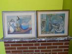 2 peintures copie pablo picasso L 54 cm H 43 cm, Antiquités & Art, Art | Lithographies & Sérigraphies, Enlèvement