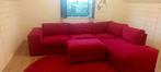 Hoekzetel rood met poef, Ophalen, Zo goed als nieuw, 125 cm of meer