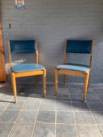 Vintage stoelen, Huis en Inrichting, Stoelen, Gebruikt, Twee, Blauw, Vintage