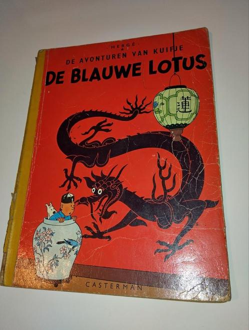 Eerste druk – De avonturen van Kuifje: De blauwe Lotus (1946, Boeken, Stripverhalen, Gelezen, Eén stripboek, Ophalen of Verzenden