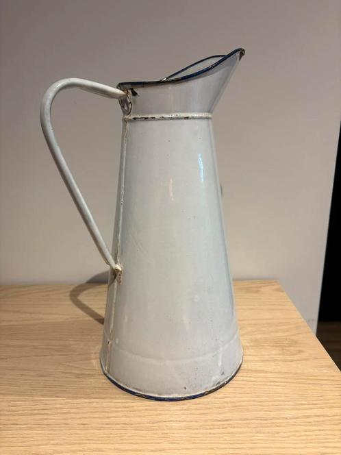 Grand broc - cruche - carafe ancienne en émail/tôle émaillée, Antiek en Kunst, Antiek | Email, Ophalen of Verzenden
