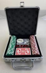 Poker Case Poker Set 100 jetons Poker Poker Étui en aluminiu, Hobby & Loisirs créatifs, Utilisé, Enlèvement ou Envoi