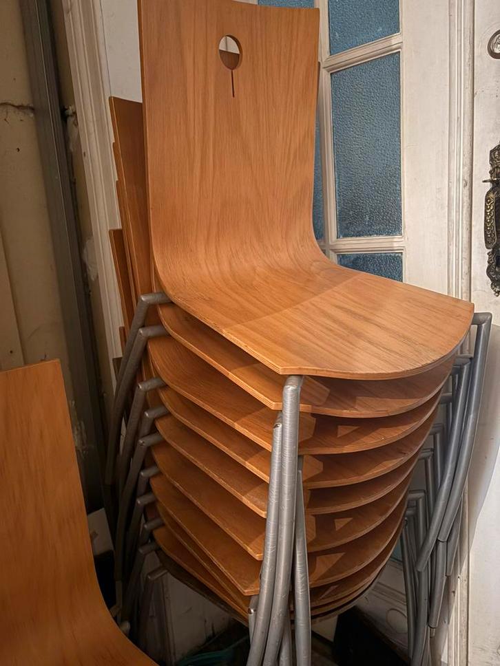 Lot de 12 chaises design scandinave – Bois & Métal, Maison & Meubles, Tabourets de bar, Comme neuf, Bois, Enlèvement