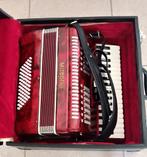Accordeon Musette met stevige koffer, Muziek en Instrumenten, Gebruikt, Met riemen, 72-bas, Toetsaccordeon