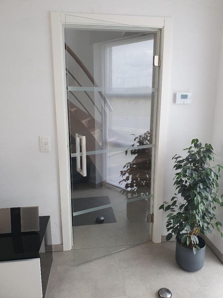 prachtige glazen binnendeur met wit gelakte kassement, Huis en Inrichting, Overige Huis en Inrichting, Zo goed als nieuw, Ophalen