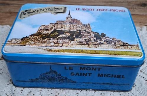 Vintage Frans blik, Le Mont Saint Michel , Normandië, Verzamelen, Blikken, Gebruikt, Koek(jes), Overige merken, Ophalen of Verzenden