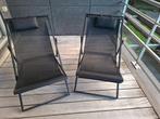 2 ligstoelen, Tuin en Terras, Ophalen, Zo goed als nieuw, Aluminium, Verstelbaar