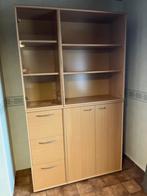 Bureaukast met hangmapladen, boekengedeelte en 1 glazen deur, Huis en Inrichting, Ophalen, Gebruikt, Glas, Minder dan 150 cm