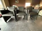 6 Eetkamer stoelen/zetels op wielen, Ophalen, Gebruikt, Zwart, Vijf, Zes of meer stoelen