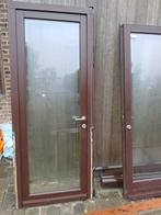 Buitendeur sapeli mahonie ral 8017, Ophalen, Zo goed als nieuw, Glas, Buitendeur