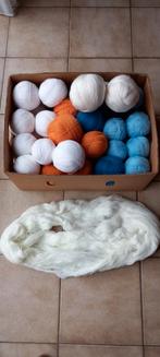 Fijne breiwol of haakwol of naaigerief blauw, oranje, wit, Enlèvement ou Envoi, Neuf, Tricot ou Crochet, Laine ou Fils