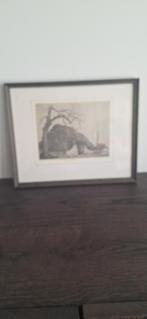 2 kadertjes met zwarte tekeningen., Antiek en Kunst, Kunst | Tekeningen en Fotografie, Ophalen