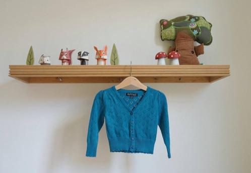Cardigan Petit Louie petrol - Maat 1-2 jaar - ZGAN, Kinderen en Baby's, Babykleding | Maat 80, Zo goed als nieuw, Meisje, Truitje of Vestje