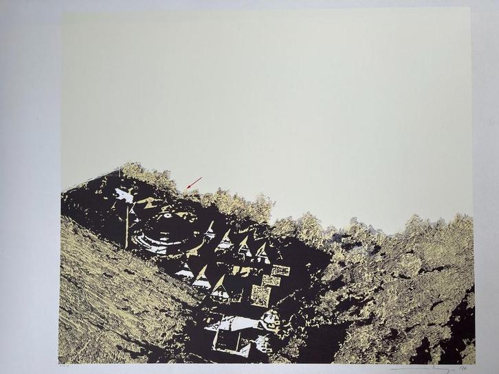 BAEYENS - Originele lithografie - Huis op de heuvel -55x73cm, Antiek en Kunst, Kunst | Litho's en Zeefdrukken, Ophalen of Verzenden