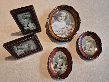 Vintage look fotolijstjes 5 stuks beschikbaar voor biedingen