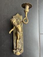 Messing Cherubijn lichtarmatuur/kandelaar brons, Antiek en Kunst, Ophalen, Brons